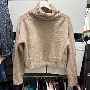 Babaton Beige Cowl Neck Sweater